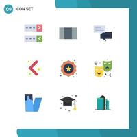 Set of 9 Modern UI Icons Symbols Signs for expression mask arrow shopping label Editable Vector Design Elements