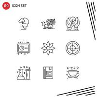 Modern Set of 9 Outlines and symbols such as console gaming growth game hand Editable Vector Design Elements