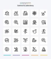 Creative Science 25 OutLine icon pack  Such As science. laboratory. react. germs. science vector