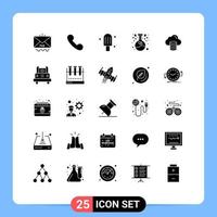 Pictogram Set of 25 Simple Solid Glyphs of money cloud cream love flask Editable Vector Design Elements