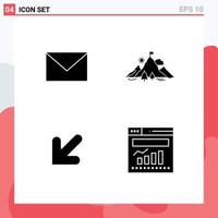 Group of Modern Solid Glyphs Set for sms arrow sand mission left Editable Vector Design Elements