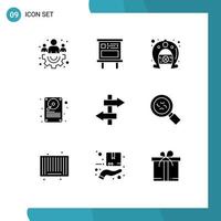 Universal Icon Symbols Group of 9 Modern Solid Glyphs of sign storage day hardware data Editable Vector Design Elements