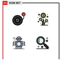 4 Creative Icons Modern Signs and Symbols of pressure robotic profit money interface Editable Vector Design Elements