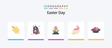 Easter Flat 5 Icon Pack Including bowl. baby. nature. easter. easter. Creative Icons Design vector