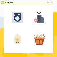 Pack of 4 Modern Flat Icons Signs and Symbols for Web Print Media such as disk spring building egg cart Editable Vector Design Elements