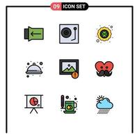 Set of 9 Modern UI Icons Symbols Signs for image ware clover meal food Editable Vector Design Elements