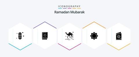 Ramadan 25 Glyph icon pack including muslim. art. ramadhan. arab. animal vector