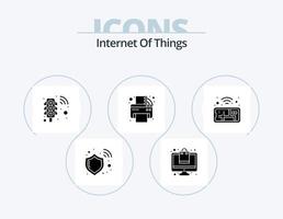 Internet Of Things Glyph Icon Pack 5 Icon Design. map. printing machine. management. printer. automation vector