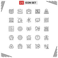 Set of 25 Vector Lines on Grid for city programming idol script api Editable Vector Design Elements