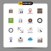 16 Creative Icons Modern Signs and Symbols of cash workspace gps layout grid Editable Pack of Creative Vector Design Elements