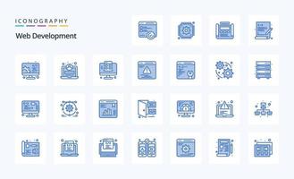 25 Web Development Blue icon pack vector