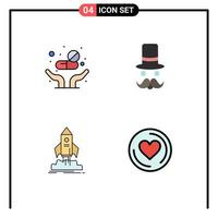 4 Creative Icons Modern Signs and Symbols of medicine launch care movember ship Editable Vector Design Elements