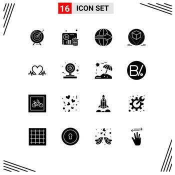 16 Universal Solid Glyphs Set for Web and Mobile Applications packages service fail logistic delivery Editable Vector Design Elements