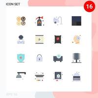 16 Universal Flat Colors Set for Web and Mobile Applications woman reality cleaner motion layout Editable Pack of Creative Vector Design Elements