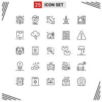 Pictogram Set of 25 Simple Lines of device education virtual drawing canada ball Editable Vector Design Elements