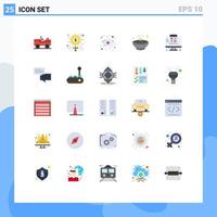 Set of 25 Modern UI Icons Symbols Signs for mobile development medical light glow Editable Vector Design Elements