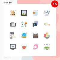 16 Universal Flat Colors Set for Web and Mobile Applications pencil design ai religion funny Editable Pack of Creative Vector Design Elements