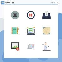 Pictogram Set of 9 Simple Flat Colors of notification email mailbox computer pencil Editable Vector Design Elements