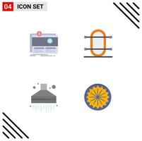 Editable Vector Line Pack of 4 Simple Flat Icons of crowdfunding sport platform game hood Editable Vector Design Elements