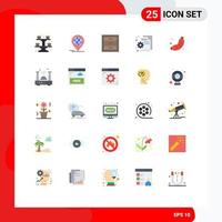 25 iconos creativos signos y símbolos modernos de cuadros de página de barbacoa código navegador elementos de diseño vectorial editables vector