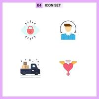 4 Universal Flat Icon Signs Symbols of eye truck lock client agriculture Editable Vector Design Elements