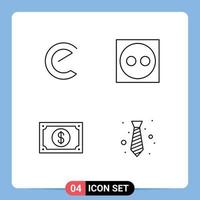 Universal Icon Symbols Group of 4 Modern Filledline Flat Colors of energy coin payment crypto currency plug wearable Editable Vector Design Elements