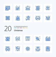 20 Christmas Blue Color icon Pack like tree date christmas calendar christmas vector