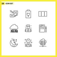 9 Creative Icons Modern Signs and Symbols of repair mechanic minimize man internet Editable Vector Design Elements