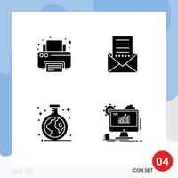 Set of Commercial Solid Glyphs pack for fax chemistry printing envelope study Editable Vector Design Elements