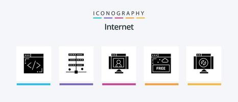 paquete de iconos de glifo 5 de Internet que incluye eliminar. tecnología. comunicaciones Internet. acceso. diseño de iconos creativos vector