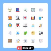 Set of 25 Modern UI Icons Symbols Signs for broker library search collection pin Editable Vector Design Elements