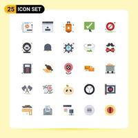 Set of 25 Modern UI Icons Symbols Signs for block tick website black kitchen Editable Vector Design Elements