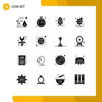 16 User Interface Solid Glyph Pack of modern Signs and Symbols of design architect envelope time options Editable Vector Design Elements