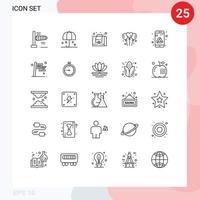 Modern Set of 25 Lines and symbols such as google app business heart love Editable Vector Design Elements