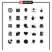 Universal Icon Symbols Group of 25 Modern Solid Glyphs of gaming arcade design settings hierarchy Editable Vector Design Elements