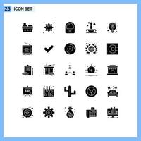 conjunto de 25 iconos de interfaz de usuario modernos símbolos signos para idea lámpara de astronauta creativa elementos de diseño vectorial editables antiguos vector