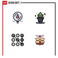 4 Creative Icons Modern Signs and Symbols of find pattern professional living gift Editable Vector Design Elements