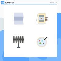 Set of 4 Modern UI Icons Symbols Signs for location eco pos system petri Editable Vector Design Elements