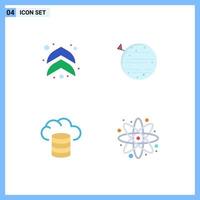 User Interface Pack of 4 Basic Flat Icons of arrow cloud moon squarico atom Editable Vector Design Elements