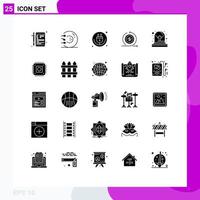 User Interface Pack of 25 Basic Solid Glyphs of investment wifi form iot internet Editable Vector Design Elements