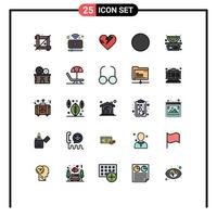 conjunto de 25 iconos de interfaz de usuario modernos símbolos signos para cine equilibrio corazón frutas wifi elementos de diseño vectorial editables vector