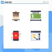 4 Creative Icons Modern Signs and Symbols of birthday navigation price shopping designer Editable Vector Design Elements