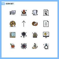 Set of 16 Modern UI Icons Symbols Signs for file data rocket content towel Editable Creative Vector Design Elements
