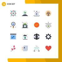 16 iconos creativos signos y símbolos modernos de búsqueda escritor reloj máquina de escribir impresora paquete editable de elementos de diseño de vectores creativos