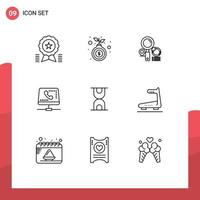 9 Creative Icons Modern Signs and Symbols of computing help growth handset graph Editable Vector Design Elements