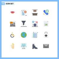 Stock Vector Icon Pack of 16 Line Signs and Symbols for message email up computer contact Editable Pack of Creative Vector Design Elements