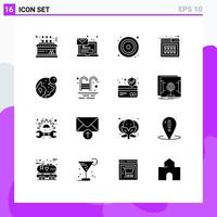 Stock Vector Icon Pack of 16 Line Signs and Symbols for purchase online message buy dvd Editable Vector Design Elements