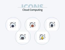 paquete de iconos llenos de línea de computación en la nube 5 diseño de iconos. Internet. OK. computación en la nube. marca. controlar vector