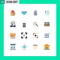 User Interface Pack of 16 Basic Flat Colors of power industry full energy easter Editable Pack of Creative Vector Design Elements