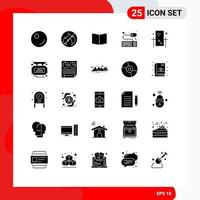 Group of 25 Modern Solid Glyphs Set for reflection grooming layout dresser mouse Editable Vector Design Elements